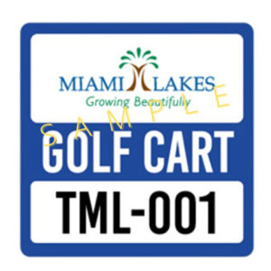 Sample image of a golf cart tag
