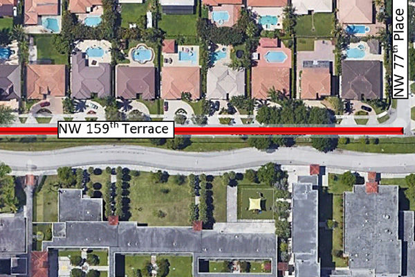 NW 159th Terrace Drainage Improvement map